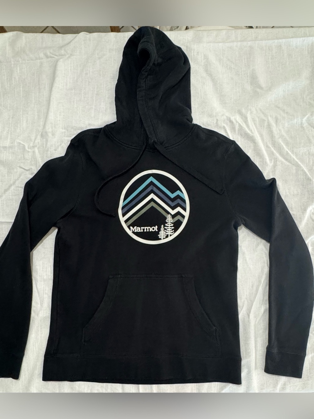 Marmot Black Hoodie with Mountain Logo